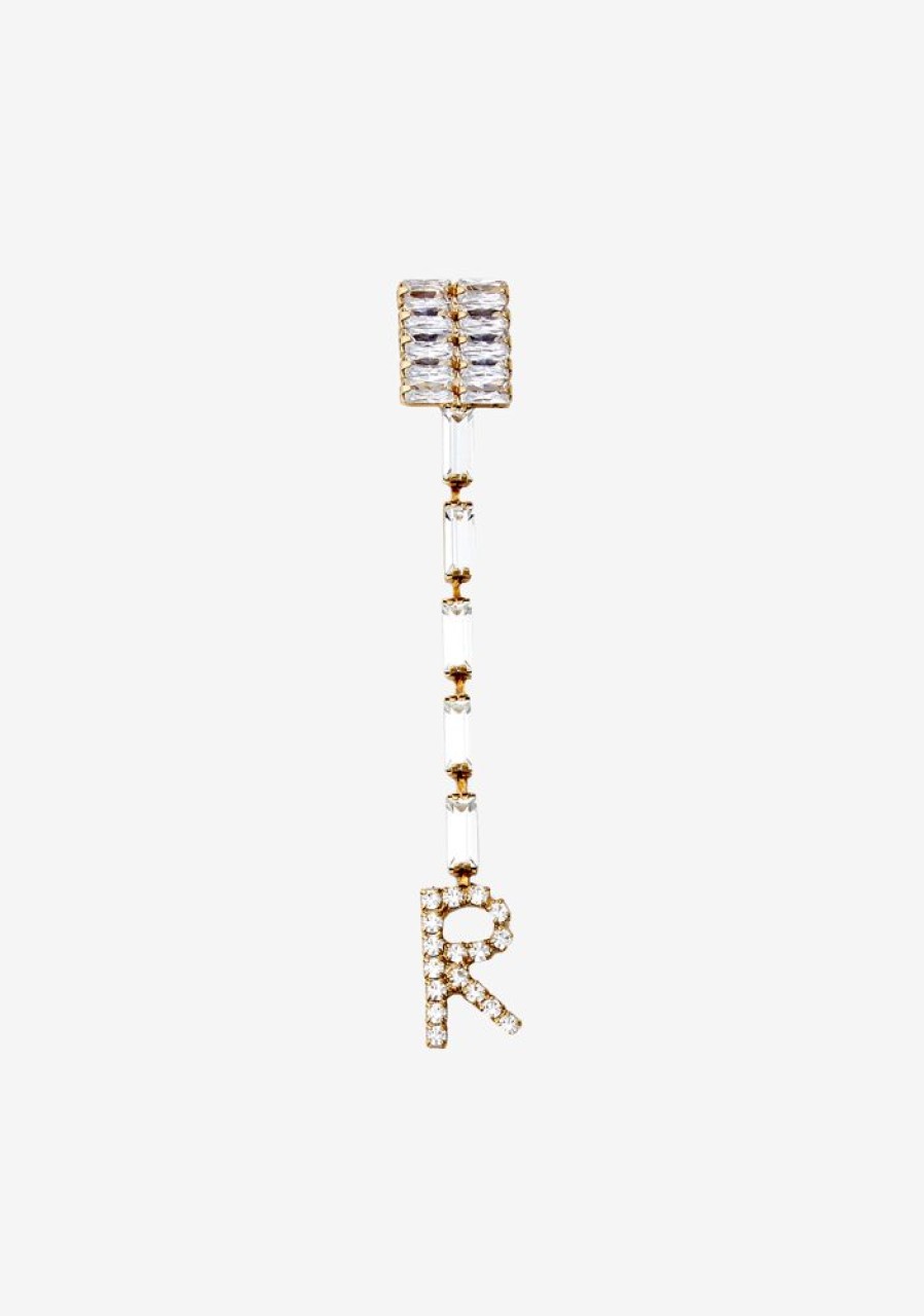 Accessories retrofête | Lara Block Crystal Letter Drop Earring