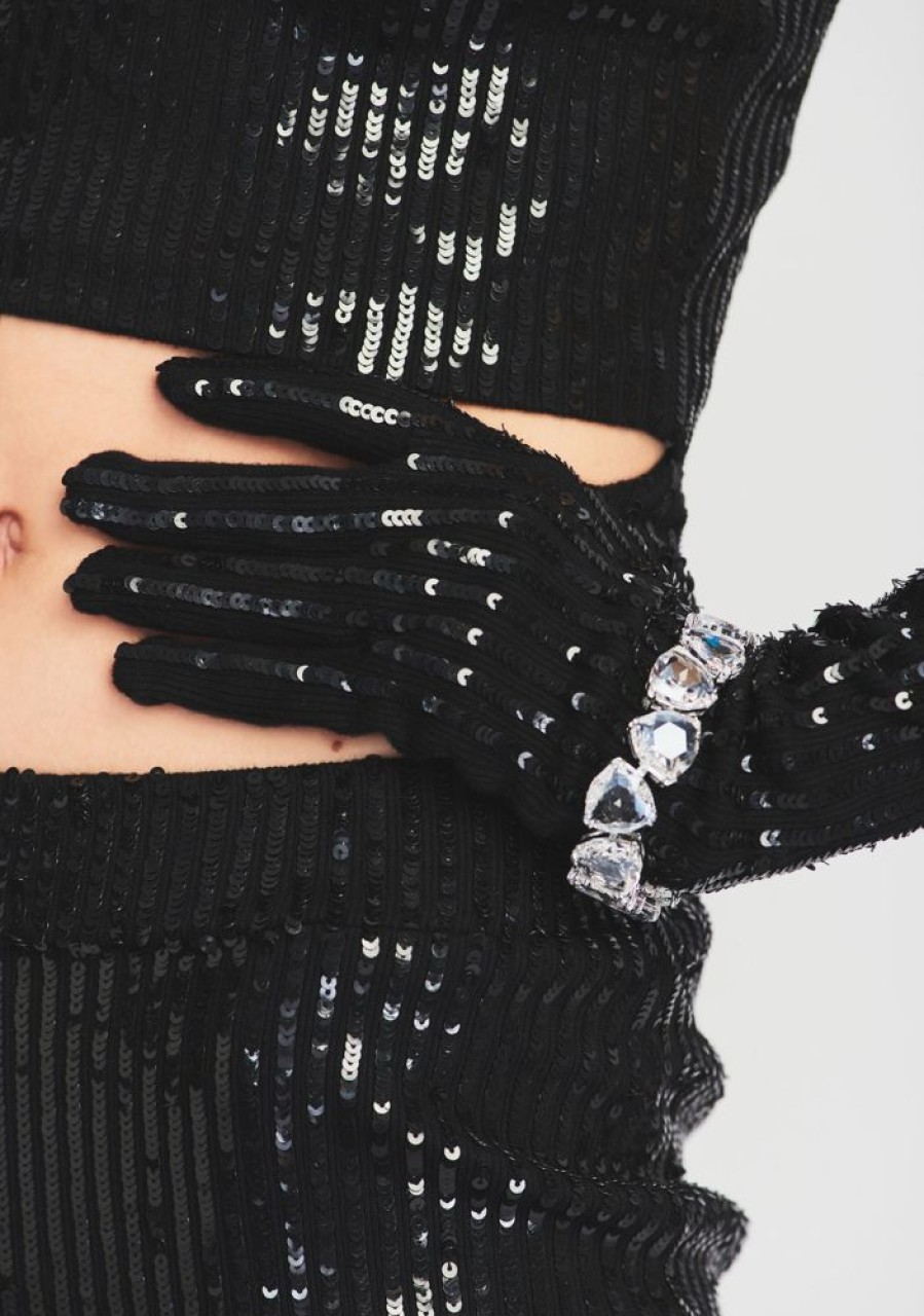 Accessories retrofête | Plaza Sequin Knit Gloves