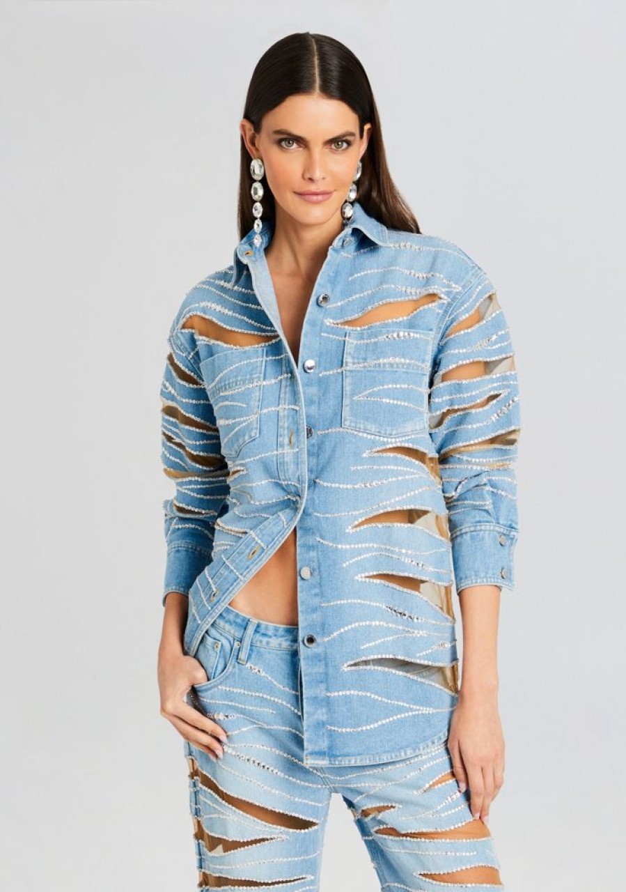 Clothing retrofête | Avani Embellished Denim Shirt