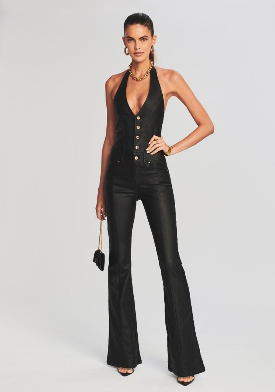 Clothing retrofête | Cynthia Coated Denim Jumpsuit