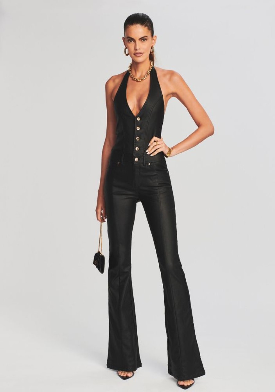 Clothing retrofête | Cynthia Coated Denim Jumpsuit