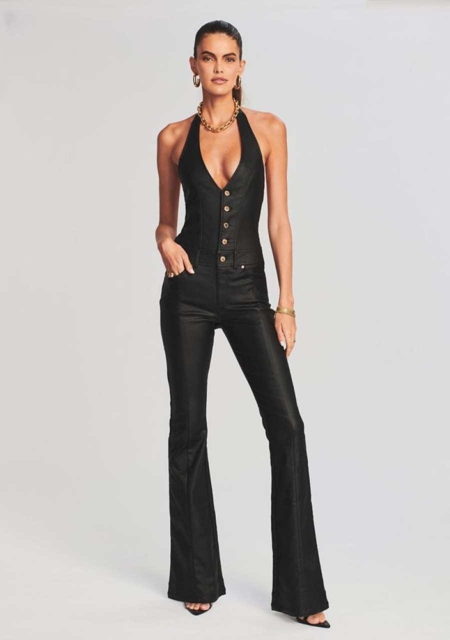 Clothing retrofête | Cynthia Coated Denim Jumpsuit