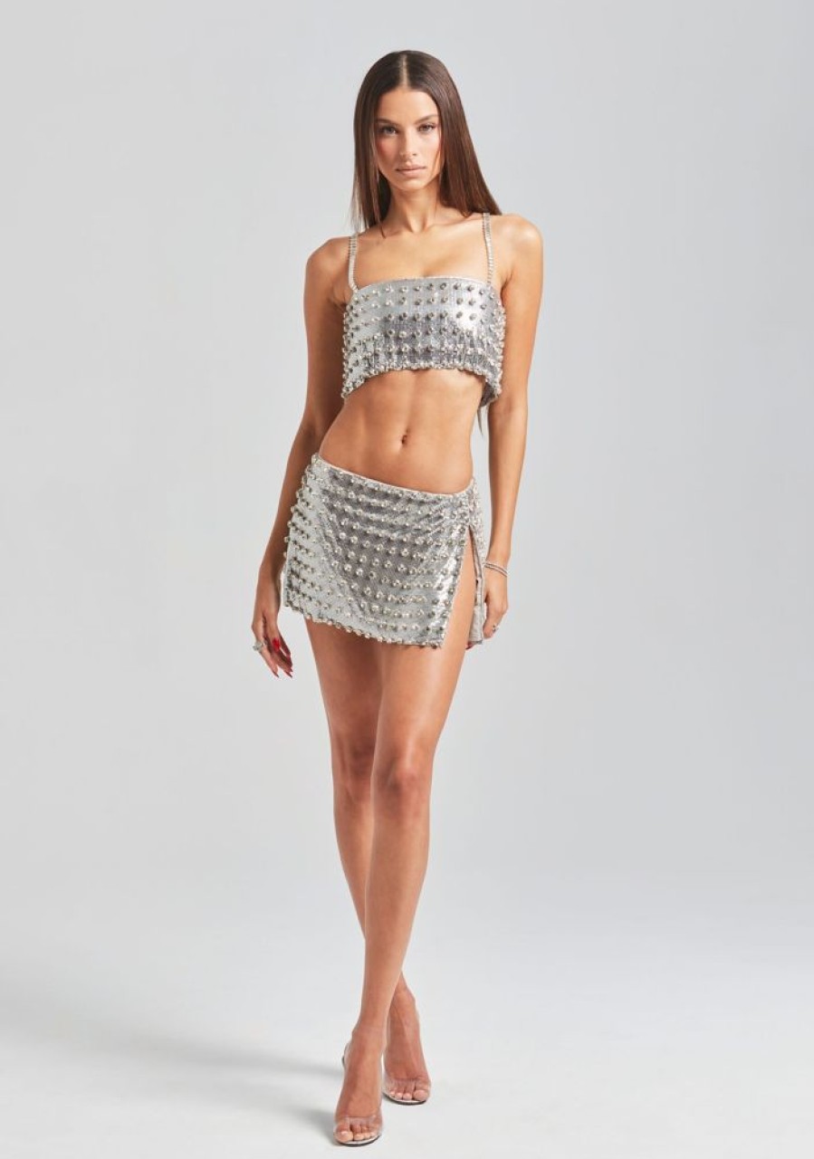 Clothing retrofête | Deandra Embellished Chainmail Skirt