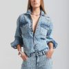 Clothing retrofête | Doreen Crystal Embellished Denim Shirt