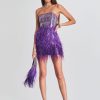 Clothing retrofête | Anastasia Sequin Feather Dress