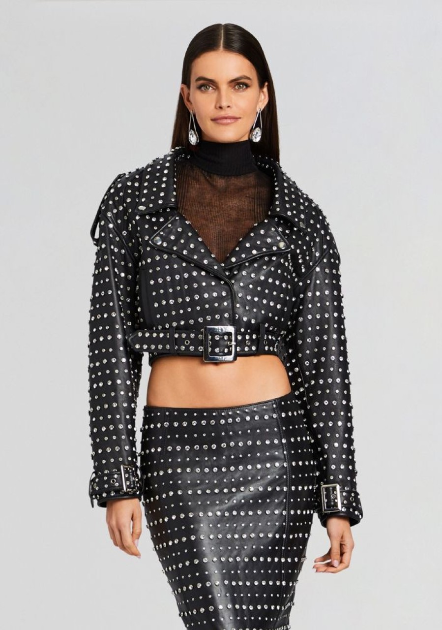 Clothing retrofête | Mora Embellished Leather Jacket