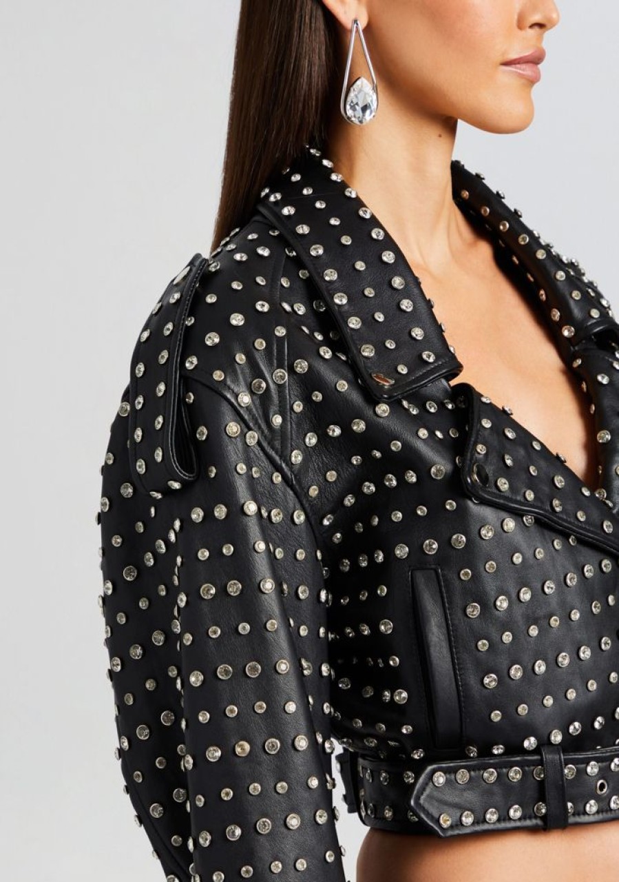 Clothing retrofête | Mora Embellished Leather Jacket