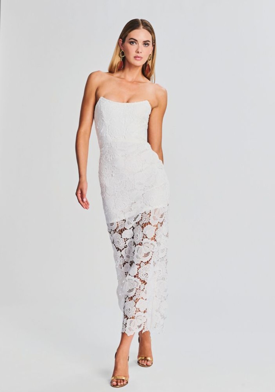 Clothing Rococo Sand | Eliza Lace Strapless Maxi Dress