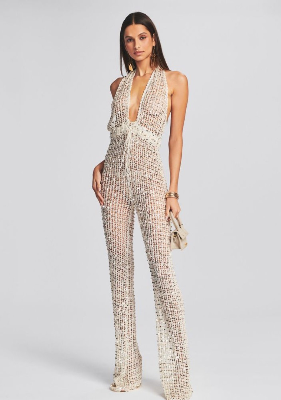 Clothing retrofête | Tosca Sequin Crochet Jumpsuit