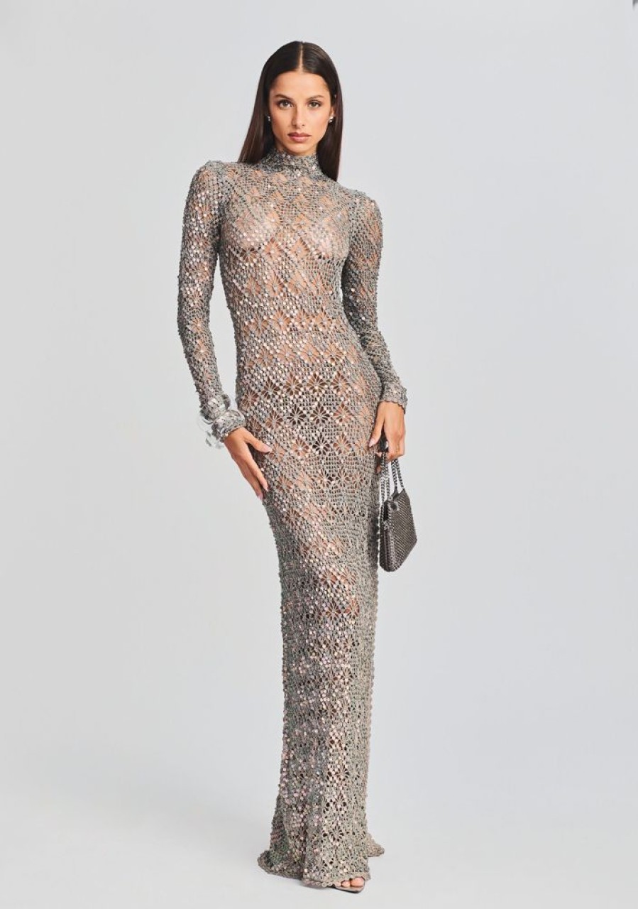 Clothing retrofête | Alexa Sequin Open Crochet Dress