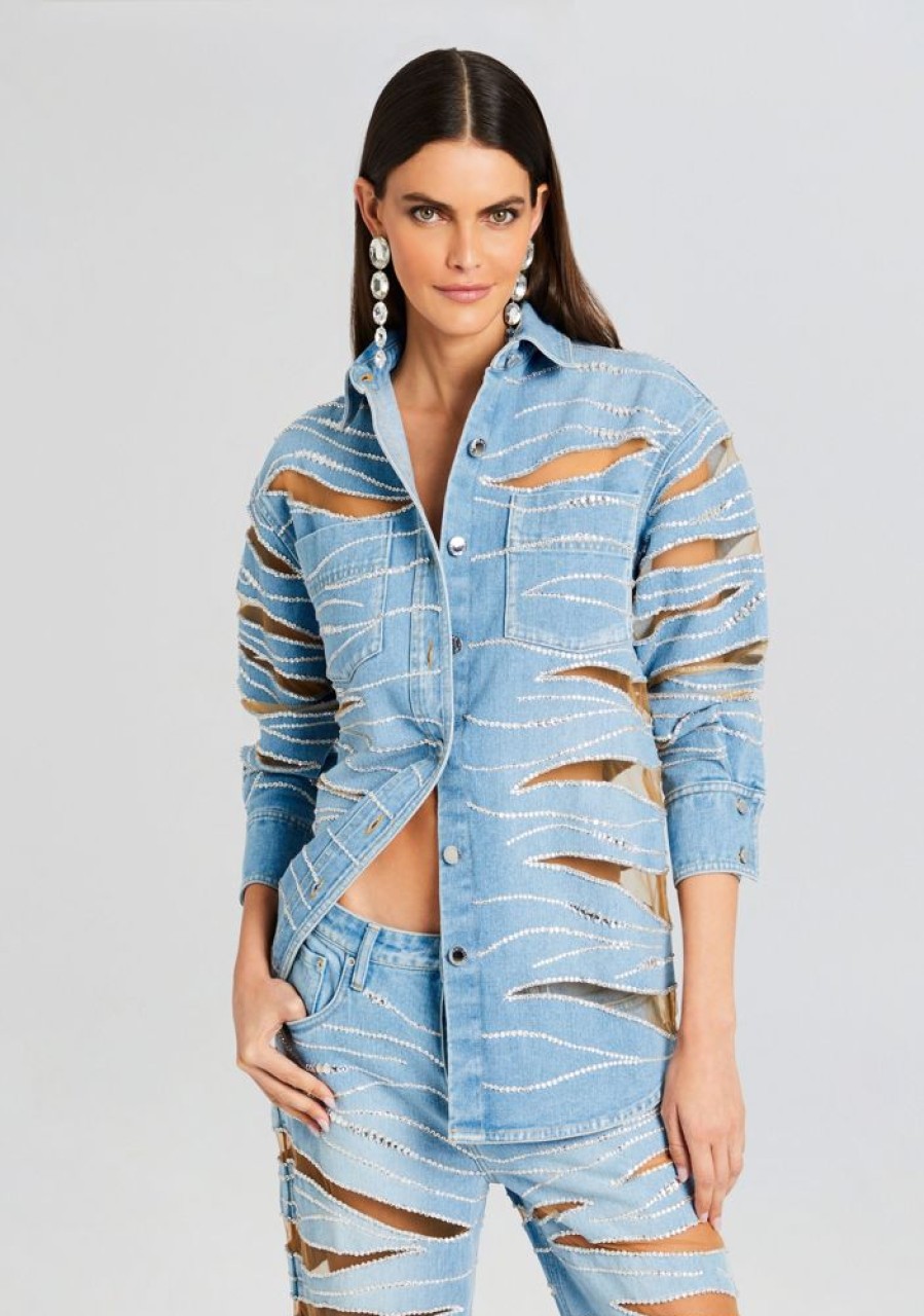 Clothing retrofête | Avani Embellished Denim Shirt