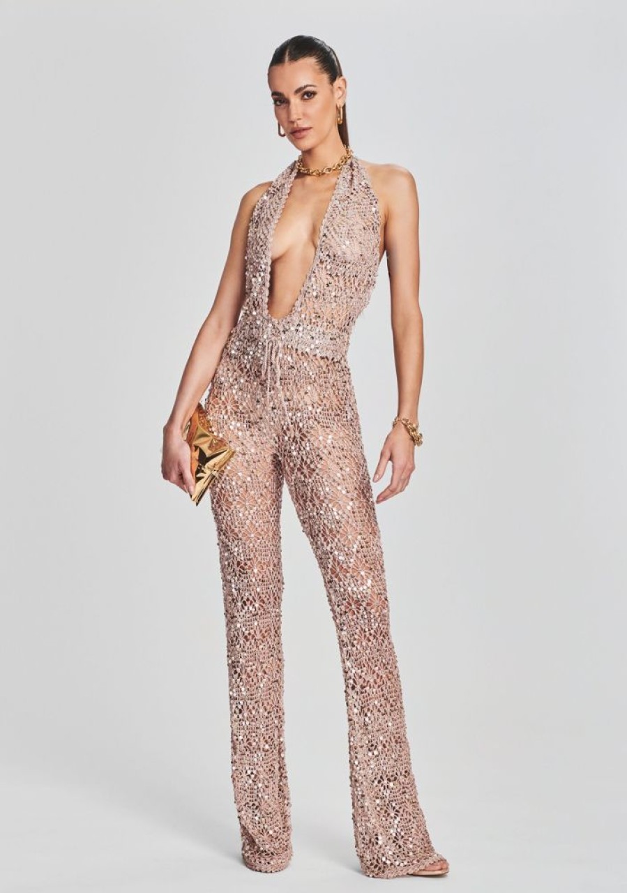 Clothing retrofête | Tosca Sequin Crochet Jumpsuit