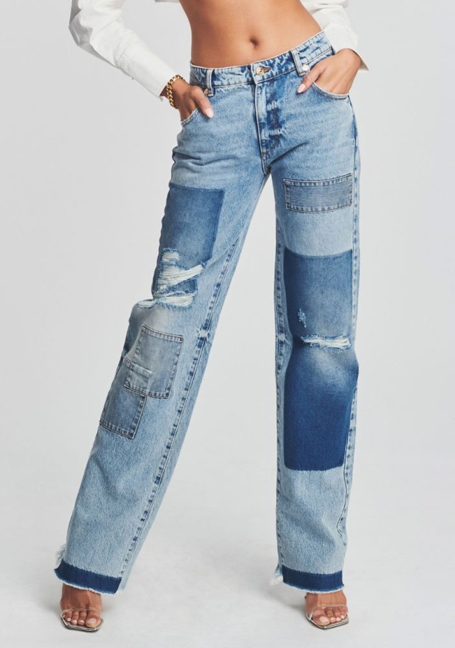 Clothing SER.O.YA | Heidi Straight Leg Patch Jean