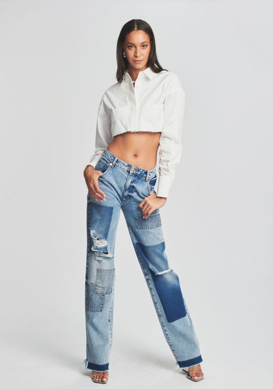 Clothing SER.O.YA | Heidi Straight Leg Patch Jean