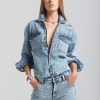 Clothing retrofête | Doreen Crystal Embellished Denim Shirt