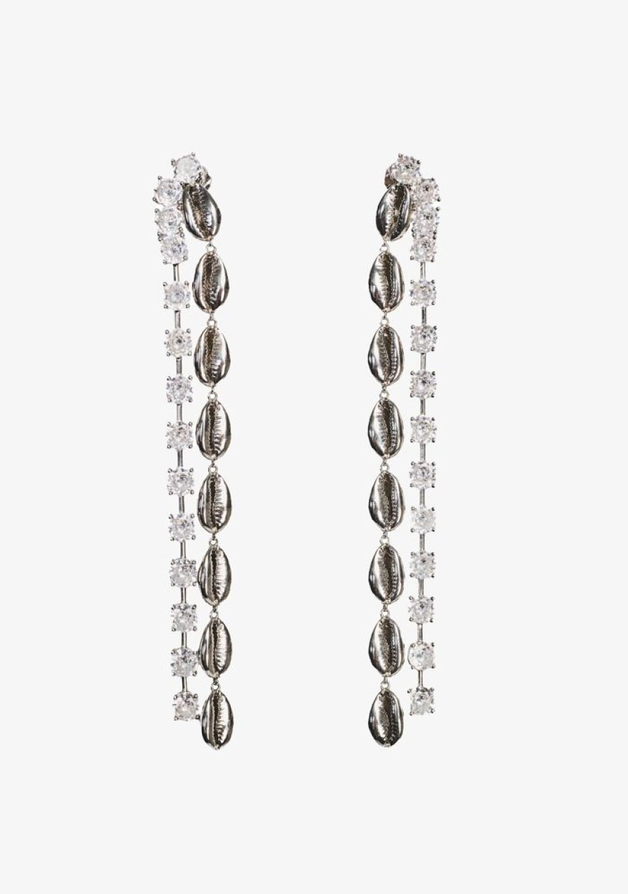 Accessories retrofête | Tyde Crystal Shell Drop Earrings