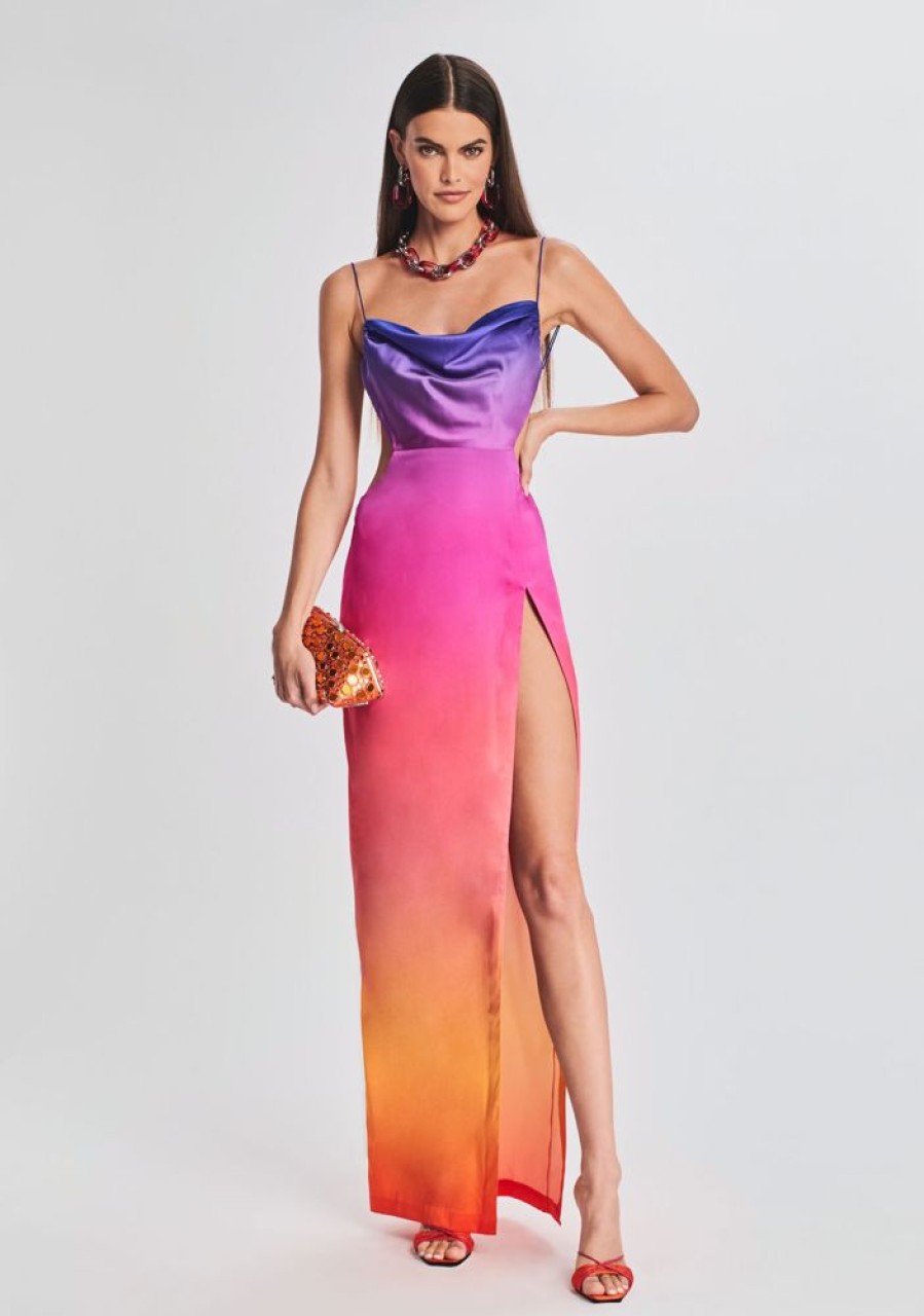 Clothing retrofête | Alyssa Ombre Silk Dress