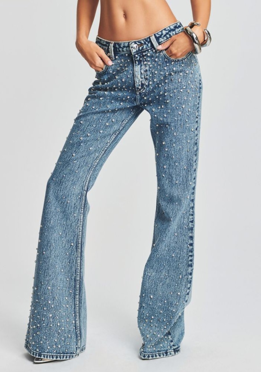 Clothing retrofête | Moore Mid Rise Flare Crystal Embellished Jean